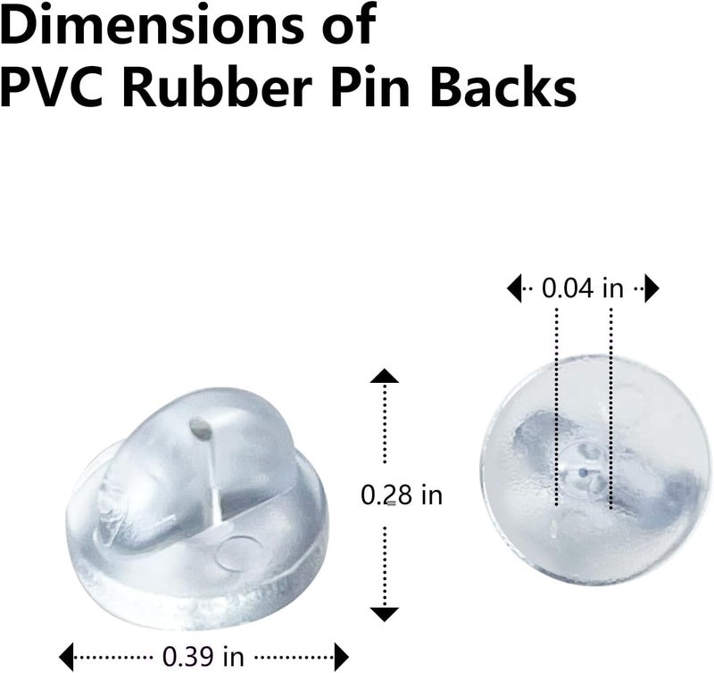 DUFEIMOY 150Pcs Rubber Pin Backs Locking, Locking Pin Backs with Storage Case, Pin Backs Pin Keepers for Brooch Tie Hat Badge Insignia, Clear Pin Locks - Image 4